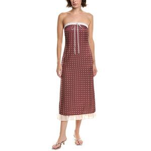 & Rouge Womens  Printed Midi Dress, Brown